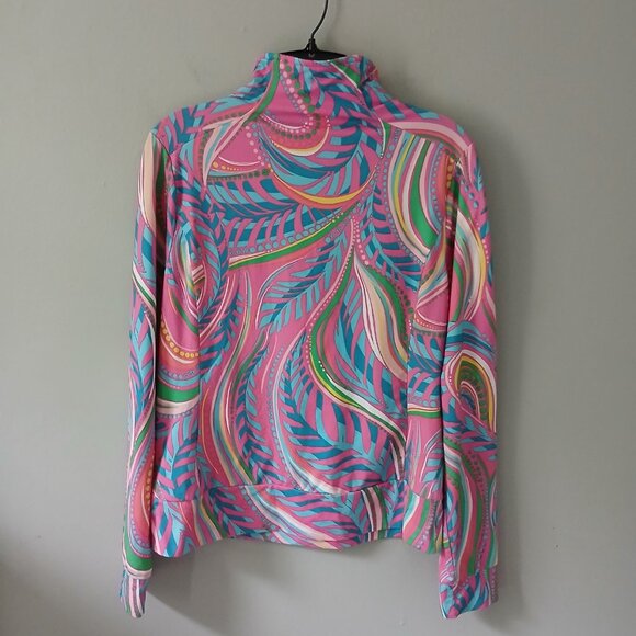 Lilly Pulitzer Women's Sz S Half Zip Track Jacket Polyester Colorful Long Sleeve - Picture 12 of 15